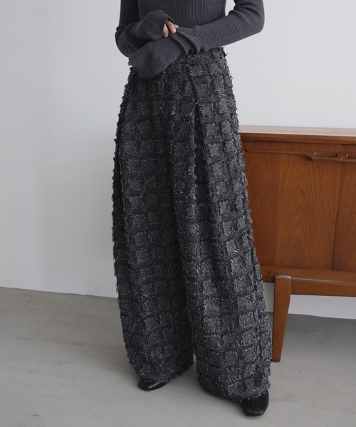 スクエアフリンジタックパンツ（その他パンツ）｜hellam（へラム）