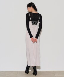 GALLEST（ギャレスト）の「マロンサテンIラインキャミワンピース（ワンピース・レディース）」