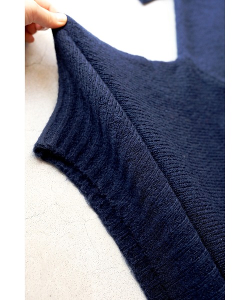 ☆COZY☆ Fold ニットタイ ネイビー 12GジャカードVネックニット｜メンズファッション通販 MEN'S