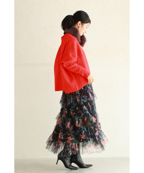 cawaii（カワイイ）の「触ればやみつきふわもち ショート丈ニット（ニット/セーター・レディース・レッド/ネイビー/アイボリー・FREE）」の20枚目の写真