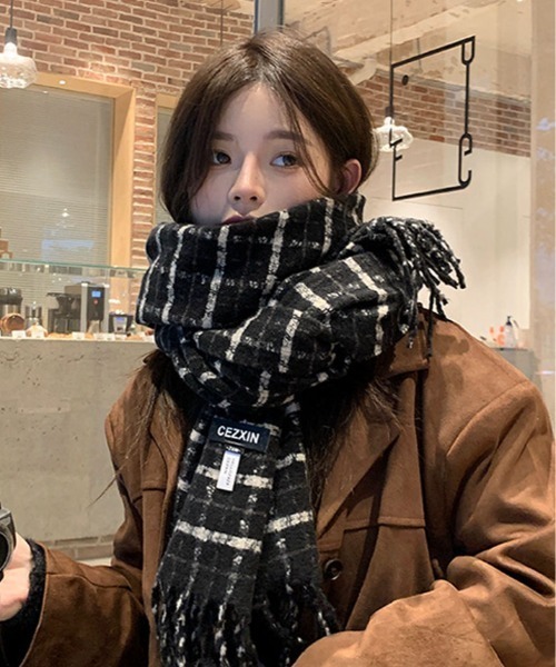 セール】タータン チェック フリンジ マフラー（マフラー