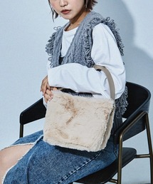 【HUNDRED】フェイクファー2WAYショルーダバッグ ファーバッグ フェイクファー ハンドバッグ レディース きれいめ