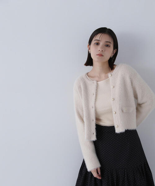 ナチュラルビューティーベーシック　シャギーアンサンブル　チャコールグレー ナチュラルビューティーベーシック NATURAL BEAUTY BASIC