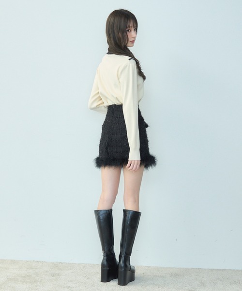 TITTY&CO.(ティティーアンドコー)の「バイカラー襟ニット(ニット/セーター・レディース・ブラウン/ブラック/ネイビー・FREE)」の9枚目の写真