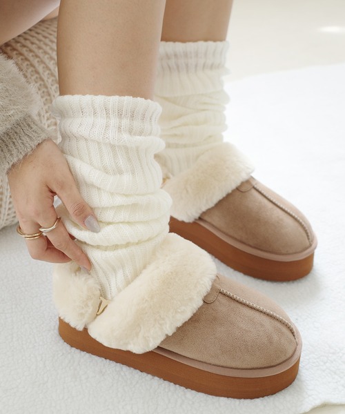 AmiAmi（アミアミ）の「【25AW再販！】厚底ムートンシューズ/2WAYスリッパ（その他シューズ・レディース・ブラック/ベージュ/キャメル・L/LL/M/S/3L）」の12枚目の写真