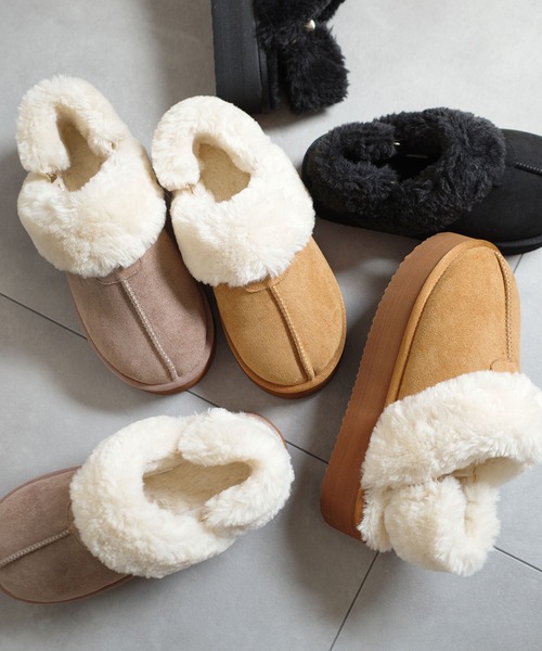 AmiAmi（アミアミ）の「【25AW再販！】厚底ムートンシューズ/2WAYスリッパ（その他シューズ・レディース・ブラック/ベージュ/キャメル・L/LL/M/S/3L）」の4枚目の写真