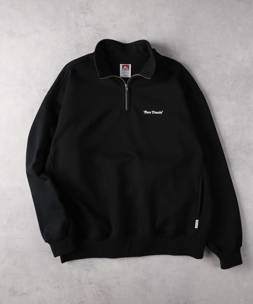 BEN DAVIS(ベンデイビス)の「BEN DAVIS(ベンデイビス)【メンズ】【WEB限定】ハーフジップスウェット(スウェット・メンズ・ブラック/ホワイト/ブラウン/ライトグレー・M/L/XL)」の2枚目の写真