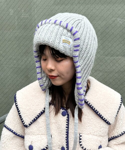 HELLO.SANFRANCISCO（ハローサンフランシスコ）の「【HELLO.SANFRANCISCO】ハンドステッチフライトキャップ（ハット・レディース・レッド/アイボリー/グレー・ONE SIZE）」の9枚目の写真