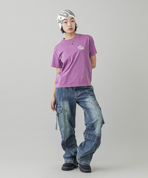 X-girl(エックスガール)の「FUZZY LOGO KNIT CAP(ニットキャップ/ビーニー・レディース・ブラック/オフホワイト・ONE SIZE)」の21枚目の写真