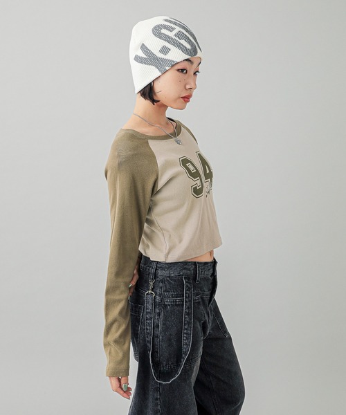X-girl(エックスガール)の「FUZZY LOGO KNIT CAP(ニットキャップ/ビーニー・レディース・ブラック/オフホワイト・ONE SIZE)」の17枚目の写真
