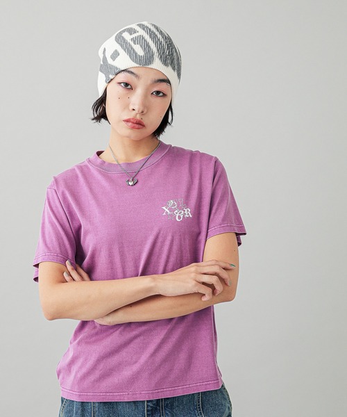 X-girl(エックスガール)の「FUZZY LOGO KNIT CAP(ニットキャップ/ビーニー・レディース・ブラック/オフホワイト・ONE SIZE)」の20枚目の写真
