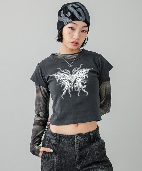 X-girl(エックスガール)の「FUZZY LOGO KNIT CAP(ニットキャップ/ビーニー・レディース・ブラック/オフホワイト・ONE SIZE)」の22枚目の写真