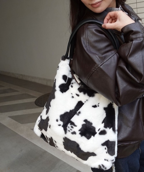 CORNERS（コーナーズ）の「アソートファートートバッグ（ショルダーバッグ・レディース・アイボリー/レオパード/ライトブラック/ベージュ/ブラウン/グレー/ブラック・FREE）」の3枚目の写真