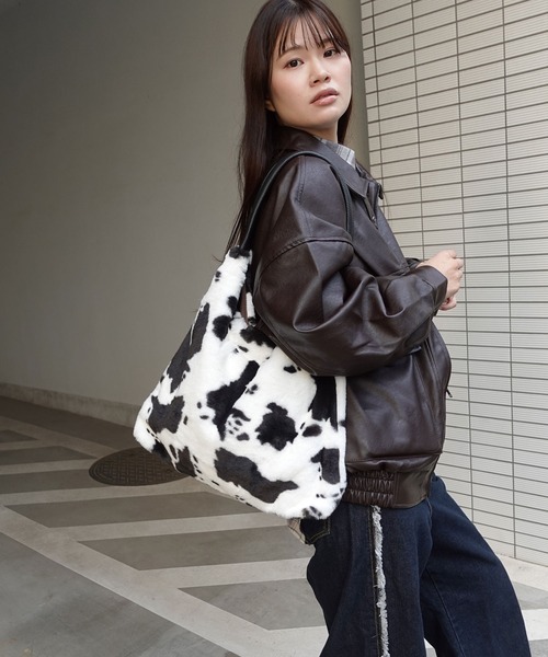 CORNERS（コーナーズ）の「アソートファートートバッグ（ショルダーバッグ・レディース・アイボリー/レオパード/ライトブラック/ベージュ/ブラウン/グレー/ブラック・FREE）」の15枚目の写真