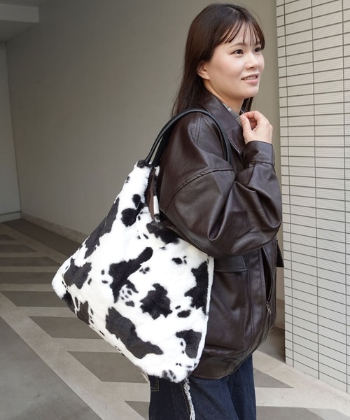 CORNERS（コーナーズ）の「アソートファートートバッグ（ショルダーバッグ・レディース・アイボリー/レオパード/ライトブラック/ベージュ/ブラウン/グレー/ブラック・FREE）」の16枚目の写真