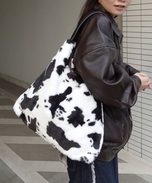 CORNERS（コーナーズ）の「アソートファートートバッグ（ショルダーバッグ・レディース・アイボリー/レオパード/ライトブラック/ベージュ/ブラウン/グレー/ブラック・FREE）」の17枚目の写真