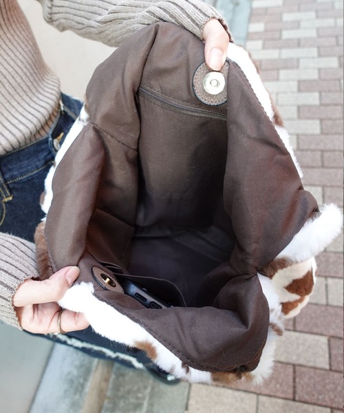 CORNERS（コーナーズ）の「アソートファートートバッグ（ショルダーバッグ・レディース・アイボリー/レオパード/ライトブラック/ベージュ/ブラウン/グレー/ブラック・FREE）」の18枚目の写真