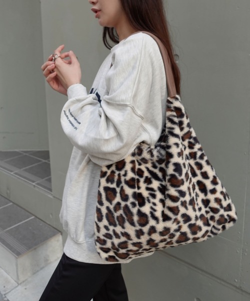 CORNERS（コーナーズ）の「アソートファートートバッグ（ショルダーバッグ・レディース・アイボリー/レオパード/ライトブラック/ベージュ/ブラウン/グレー/ブラック・FREE）」の10枚目の写真