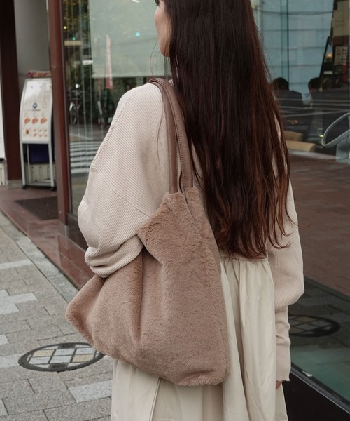 CORNERS（コーナーズ）の「アソートファートートバッグ（ショルダーバッグ・レディース・アイボリー/レオパード/ライトブラック/ベージュ/ブラウン/グレー/ブラック・FREE）」の12枚目の写真