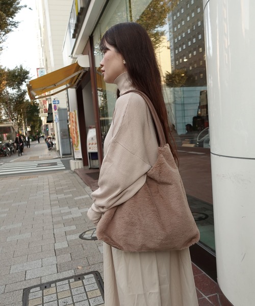 CORNERS（コーナーズ）の「アソートファートートバッグ（ショルダーバッグ・レディース・アイボリー/レオパード/ライトブラック/ベージュ/ブラウン/グレー/ブラック・FREE）」の13枚目の写真