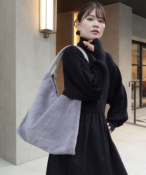 CORNERS（コーナーズ）の「アソートファートートバッグ（ショルダーバッグ・レディース・アイボリー/レオパード/ライトブラック/ベージュ/ブラウン/グレー/ブラック・FREE）」の21枚目の写真