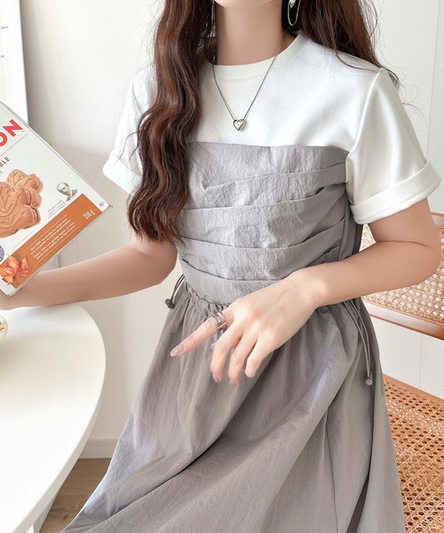 classicalelf(クラシカルエルフ)の「1枚で主役級。脇ドロストビスチェドッキングワンピース(無地&ボーダー柄)(ワンピース・レディース・ホワイト×ネイビー/ホワイト×グレー/その他/ホワイト×ブラック/ブラック・LARGE/MEDIUM/SMALL/X-LARGE)」の20枚目の写真