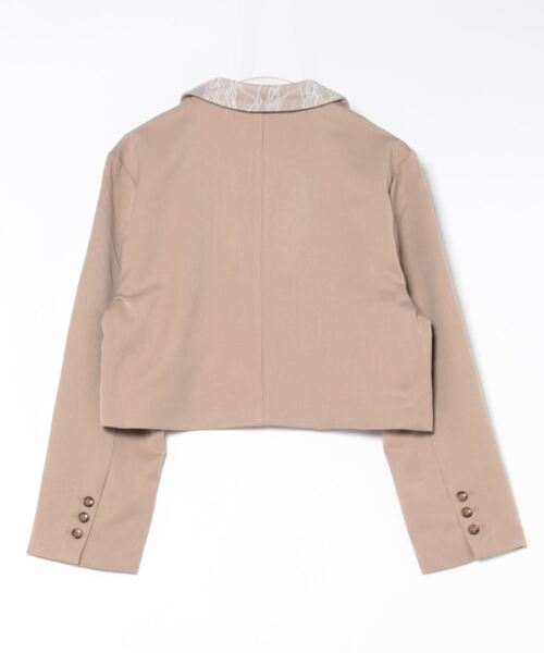 STYLEBLOCK（スタイルブロック）の「ツイル×レースリボンショートテーラードジャケット（テーラードジャケット・レディース・ブラック/ベージュ/ネイビー/ブラウン・M）」の5枚目の写真