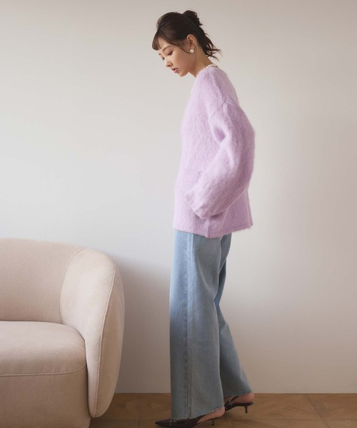 美品 バトナー アルパカ シルク混 ラグラン ニットセーター アイボリー アルパカタッチスキッパーニット