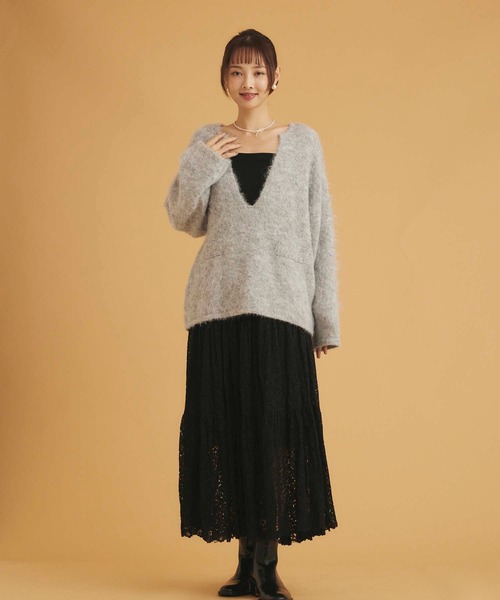 アルパカタッチVネックニット（ニット/セーター）｜fifth