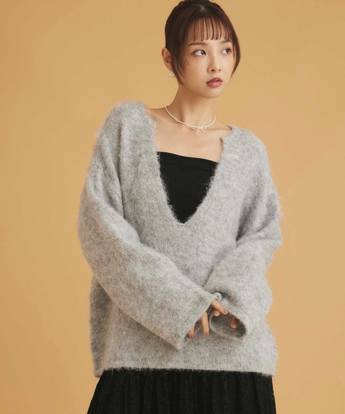 アルパカタッチVネックニット（ニット/セーター）｜fifth