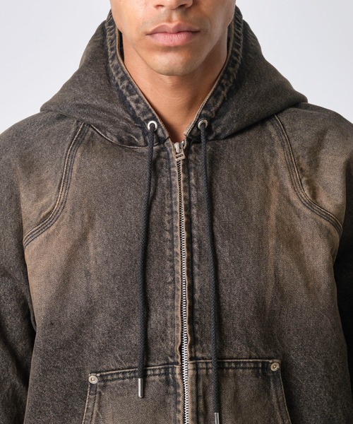 別注 DENIM HOODED WORK JACKET（ブルゾン）｜NVRFRGT（ネヴァーフォー