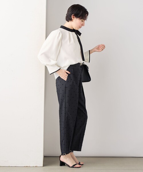 セットアップ対応》ウォッシャブルドットツッキリツータックテーパードパンツ セットアップ対応》ウォッシャブルドットツッキリツータック