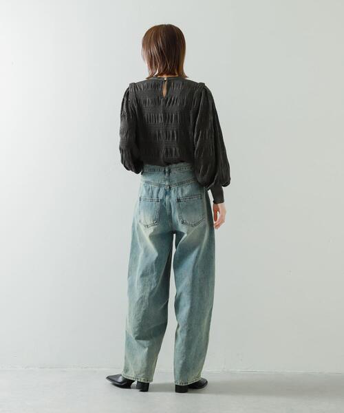 SENSE OF PLACE by URBAN RESEARCH（センスオブプレイスバイアーバンリサーチ）の「ショルダータックシャーリングトップ（シャツ/ブラウス・レディース・ブラウン/チャコールグレー/オフホワイト・ONE）」の10枚目の写真