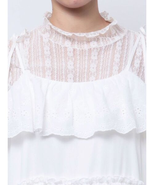 merry jenny（メリージェニー）の「イレギュラーキャミワンピース（ワンピース・レディース・その他1/ブラック/オフホワイト・FREE）」の4枚目の写真