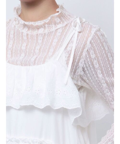 merry jenny（メリージェニー）の「イレギュラーキャミワンピース（ワンピース・レディース・その他1/ブラック/オフホワイト・FREE）」の5枚目の写真