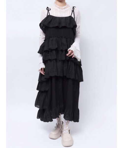 merry jenny（メリージェニー）の「イレギュラーキャミワンピース（ワンピース・レディース・その他1/ブラック/オフホワイト・FREE）」の13枚目の写真