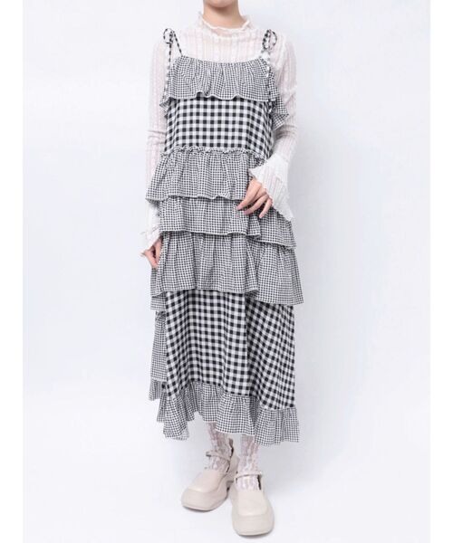 merry jenny（メリージェニー）の「イレギュラーキャミワンピース（ワンピース・レディース・その他1/ブラック/オフホワイト・FREE）」の14枚目の写真