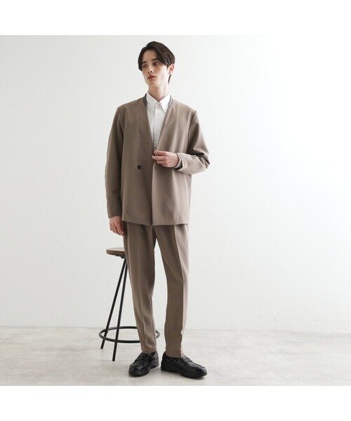 tk.TAKEO KIKUCHI(ティーケータケオキクチ)の「360度ストレッチノーカラージャケット(セットアップ対応)(ノーカラージャケット・メンズ・ブラック/ベージュ/ブルー・03/02/01/04)」の5枚目の写真