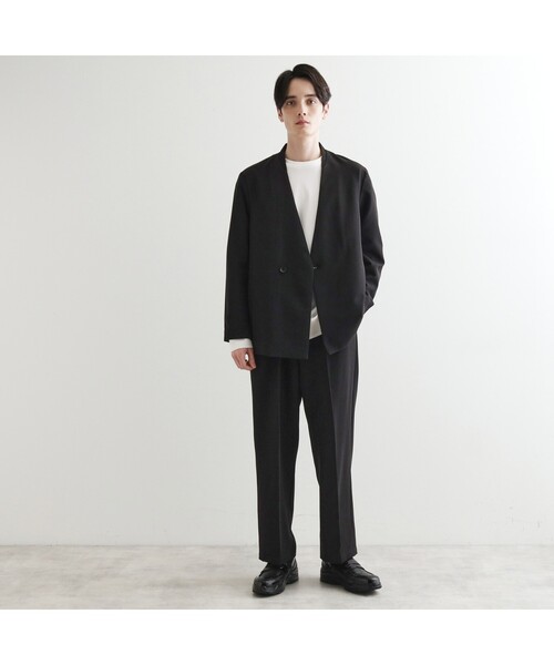 tk.TAKEO KIKUCHI(ティーケータケオキクチ)の「360度ストレッチノーカラージャケット(セットアップ対応)(ノーカラージャケット・メンズ・ブラック/ベージュ/ブルー・03/02/01/04)」の7枚目の写真