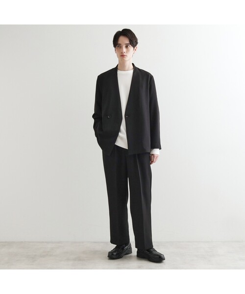 tk.TAKEO KIKUCHI(ティーケータケオキクチ)の「360度ストレッチノーカラージャケット(セットアップ対応)(ノーカラージャケット・メンズ・ブラック/ベージュ/ブルー・03/02/01/04)」の8枚目の写真