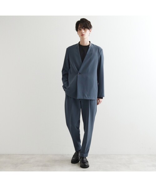 tk.TAKEO KIKUCHI(ティーケータケオキクチ)の「360度ストレッチノーカラージャケット(セットアップ対応)(ノーカラージャケット・メンズ・ブラック/ベージュ/ブルー・03/02/01/04)」の9枚目の写真