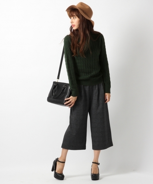 Heather（ヘザー）の「ケーブルベーシックプルオーバー　706766（ニット/セーター・レディース・グリーン/キャメル/ブラック/グレー・FREE）」の10枚目の写真