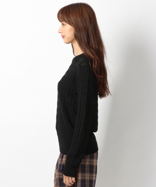 Heather（ヘザー）の「ケーブルベーシックプルオーバー　706766（ニット/セーター・レディース・グリーン/キャメル/ブラック/グレー・FREE）」の11枚目の写真