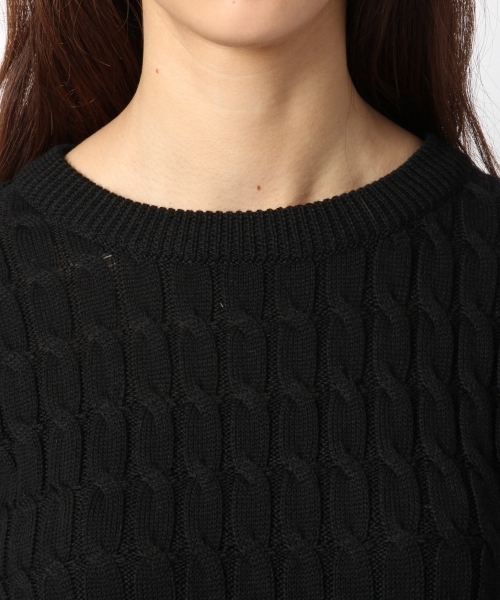 Heather（ヘザー）の「ケーブルベーシックプルオーバー　706766（ニット/セーター・レディース・グリーン/キャメル/ブラック/グレー・FREE）」の13枚目の写真