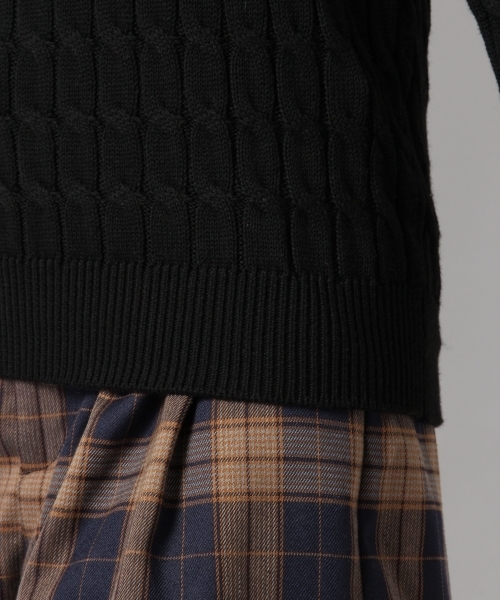 Heather（ヘザー）の「ケーブルベーシックプルオーバー　706766（ニット/セーター・レディース・グリーン/キャメル/ブラック/グレー・FREE）」の7枚目の写真