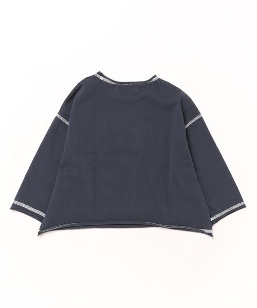 aimoha(アイモハ)の「【aimoha-KIDS-】配色ステッチロングスリーブTシャツ(Tシャツ/カットソー・キッズ・グレー/グリーン/パープル/ネイビー・120/110/100/90/80/130)」の5枚目の写真
