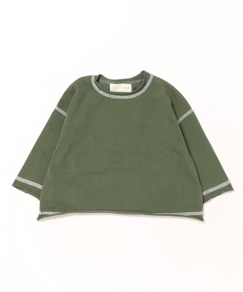 aimoha(アイモハ)の「【aimoha-KIDS-】配色ステッチロングスリーブTシャツ(Tシャツ/カットソー・キッズ・グレー/グリーン/パープル/ネイビー・120/110/100/90/80/130)」の12枚目の写真