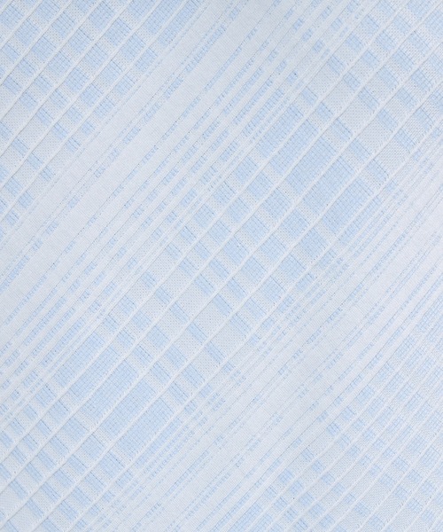 HIDEAWAYS NICOLE（ハイダウェイニコル）の「バイアスブリスターチェックJQVネック半袖プルオーバー（Tシャツ/カットソー・メンズ・ホワイト×ピンク/ブラック×ホワイト/ホワイト×グレー/ホワイト×ブラック/ホワイト×ブルー・LARGE/MEDIUM/X-LARGE）」の7枚目の写真