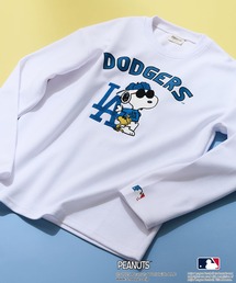 【MLB ×PEANUTS】オリジナルデザイン TCダンボール Tトレーナー ドジャース カブス ヤンキース ドロップショルダー ビッグシルエット ユニセックス