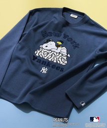 【MLB ×PEANUTS】オリジナルデザイン TCダンボール Tトレーナー ドジャース カブス ヤンキース ドロップショルダー ビッグシルエット ユニセックス
